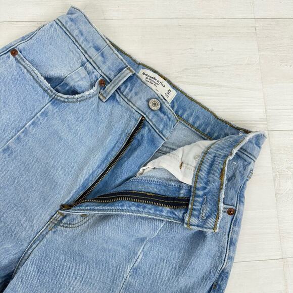 Abercrombie & Fitch Jeans 27 Curve Love 90s Straight Ultra High Rise Split Hem - Picture 8 of 16